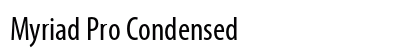 Myriad Pro Condensed Preview