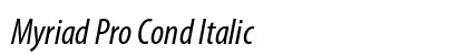 Myriad Pro Cond Italic preview