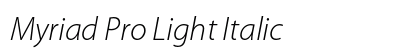 Myriad Pro Light Italic preview