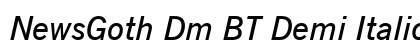 NewsGoth Dm BT Demi Italic Preview