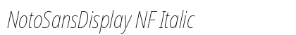 NotoSansDisplay NF Italic Preview
