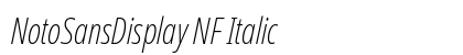 NotoSansDisplay NF Italic Preview