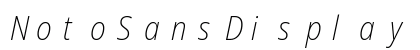 NotoSansDisplay NF Italic Preview