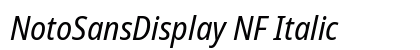 NotoSansDisplay NF Italic Preview