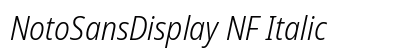 NotoSansDisplay NF Italic Preview