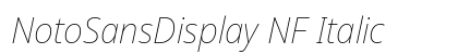 NotoSansDisplay NF Italic Preview