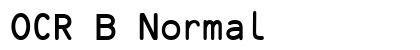 OCR B Normal Preview