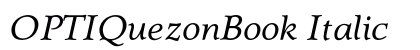 OPTIQuezonBook Italic preview