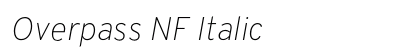 Overpass NF Italic Preview