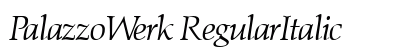 PalazzoWerk RegularItalic preview