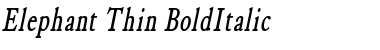 Elephant Thin BoldItalic Font