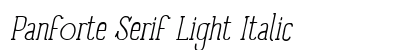 Panforte Serif Light Italic Preview