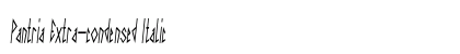 Pantria Extra-condensed Italic Preview