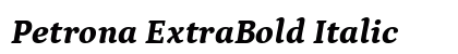 Petrona ExtraBold Italic preview