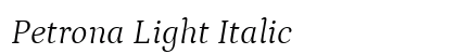 Petrona Light Italic preview