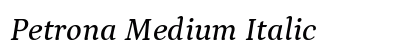 Petrona Medium Italic preview