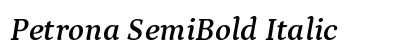 Petrona SemiBold Italic preview