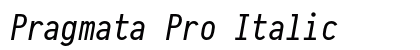 Pragmata Pro Italic preview