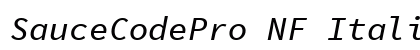 SauceCodePro NF Italic preview