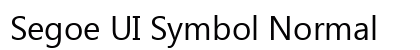 Segoe UI Symbol Normal preview