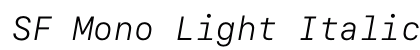 SF Mono Light Italic preview