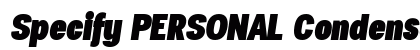 Specify PERSONAL Condensed Black Italic Preview