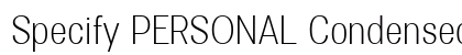 Specify PERSONAL Condensed Light preview