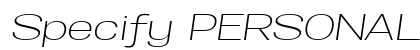 Specify PERSONAL Expanded Light Italic preview