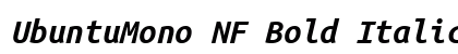 UbuntuMono NF Bold Italic preview
