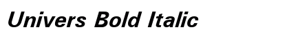 Univers Bold Italic Preview