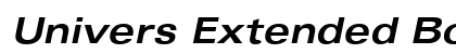 Univers Extended Bold Italic Preview