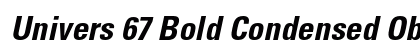 Univers 67 Bold Condensed Oblique Preview