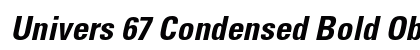 Univers 67 Condensed Bold Oblique Preview