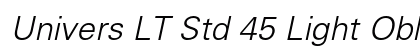 Univers LT Std 45 Light Oblique Preview
