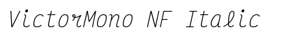 VictorMono NF Italic preview