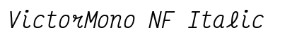 VictorMono NF Italic preview
