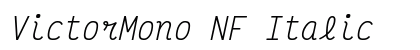 VictorMono NF Italic preview