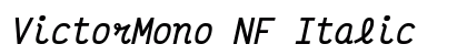 VictorMono NF Italic preview
