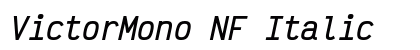 VictorMono NF Italic preview