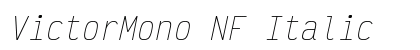 VictorMono NF Italic preview
