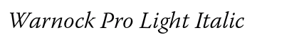 Warnock Pro Light Italic Preview