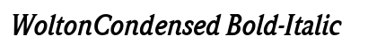 WoltonCondensed Bold-Italic Preview