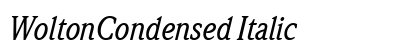 WoltonCondensed Italic Preview