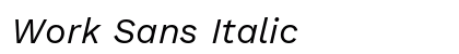 Work Sans Italic Preview