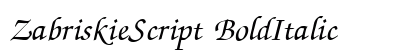 ZabriskieScript BoldItalic Preview