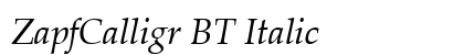 ZapfCalligr BT Italic Preview