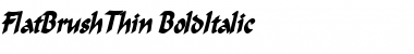 FlatBrushThin BoldItalic Font