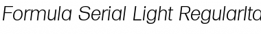 Formula-Serial-Light RegularItalic Font