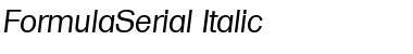 FormulaSerial Italic Font