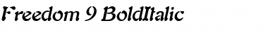 Freedom 9 BoldItalic Font